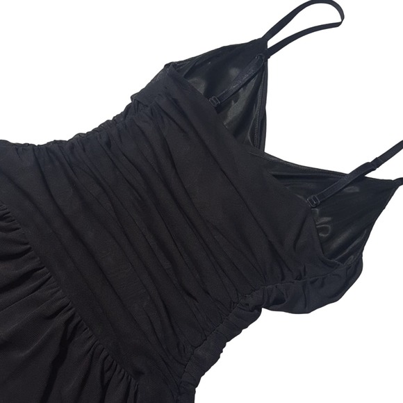 Express black faux wrap camisole peplum swing top - Picture 4 of 8